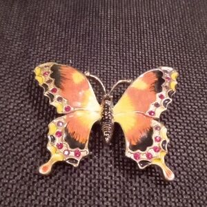 Brooch Enameled Butterfly